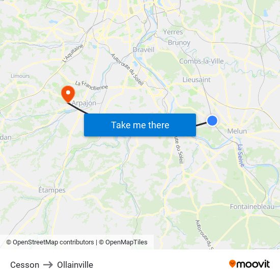 Cesson to Ollainville map
