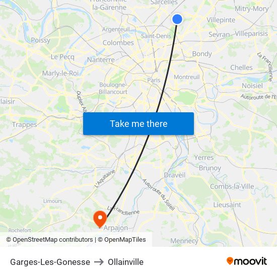 Garges-Les-Gonesse to Ollainville map