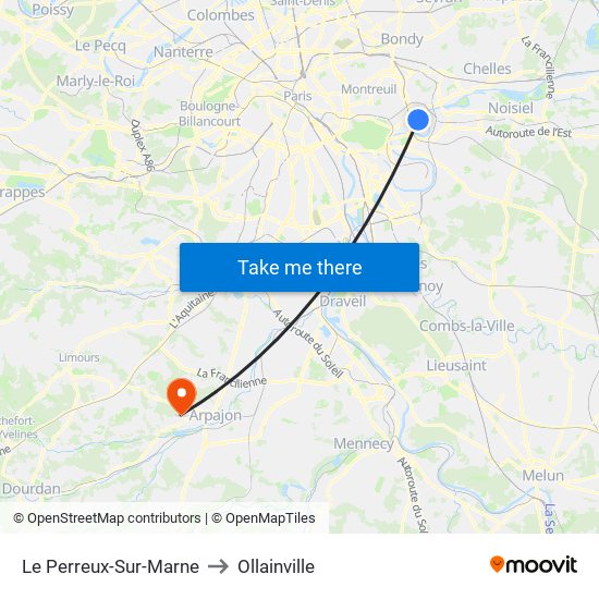 Le Perreux-Sur-Marne to Ollainville map