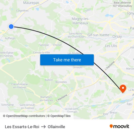 Les Essarts-Le-Roi to Ollainville map