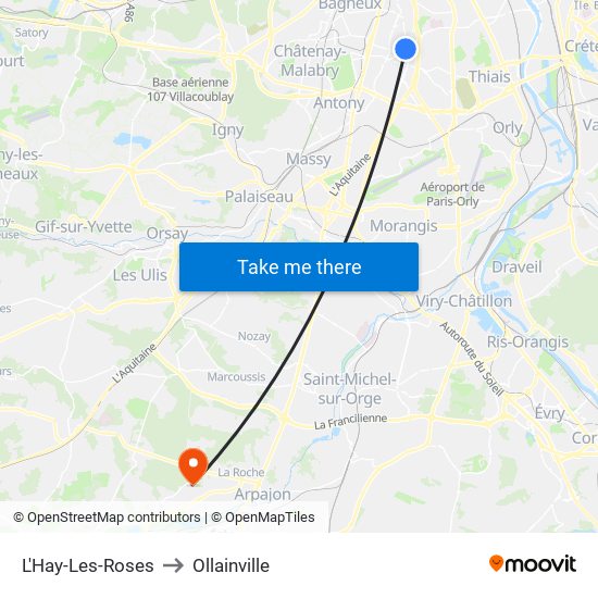 L'Hay-Les-Roses to Ollainville map