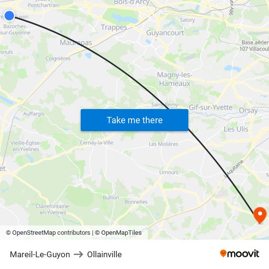 Mareil-Le-Guyon to Ollainville map