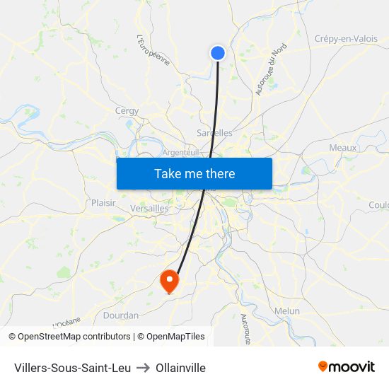Villers-Sous-Saint-Leu to Ollainville map