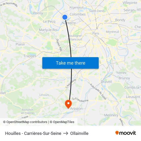 Houilles - Carrières-Sur-Seine to Ollainville map