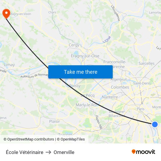 École Vétérinaire to Omerville map