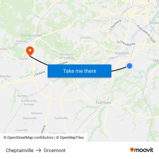 Cheptainville to Cheptainville map