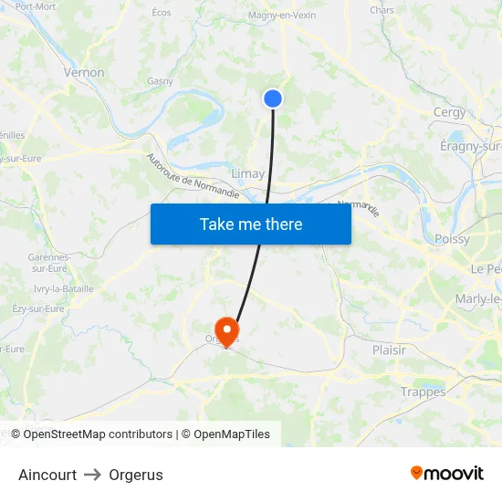 Aincourt to Orgerus map
