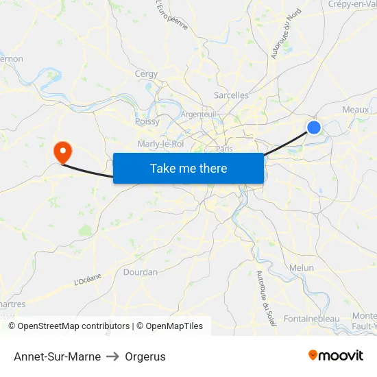 Annet-Sur-Marne to Orgerus map