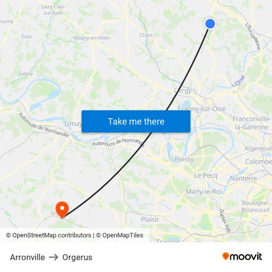 Arronville to Orgerus map