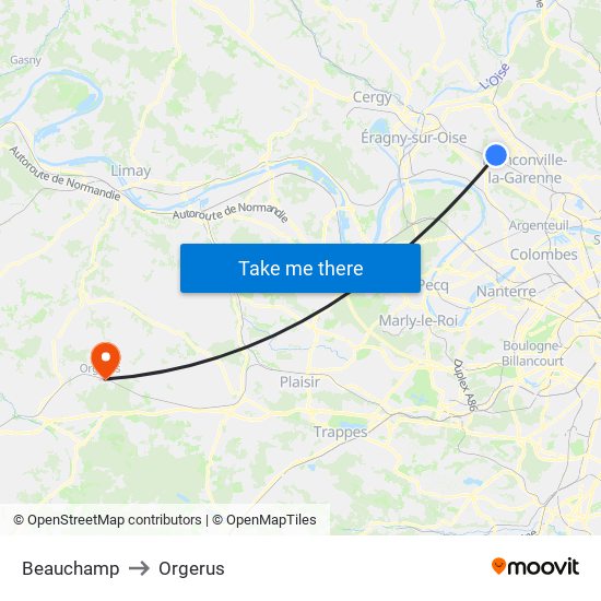 Beauchamp to Orgerus map