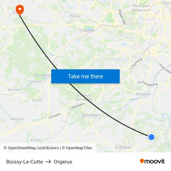 Boissy-Le-Cutte to Orgerus map
