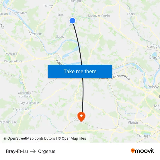 Bray-Et-Lu to Orgerus map