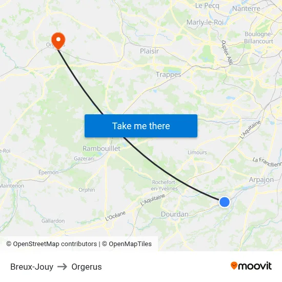 Breux-Jouy to Orgerus map