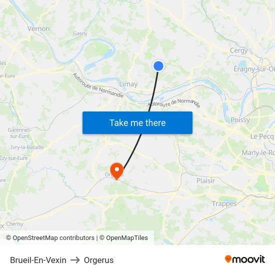 Brueil-En-Vexin to Orgerus map
