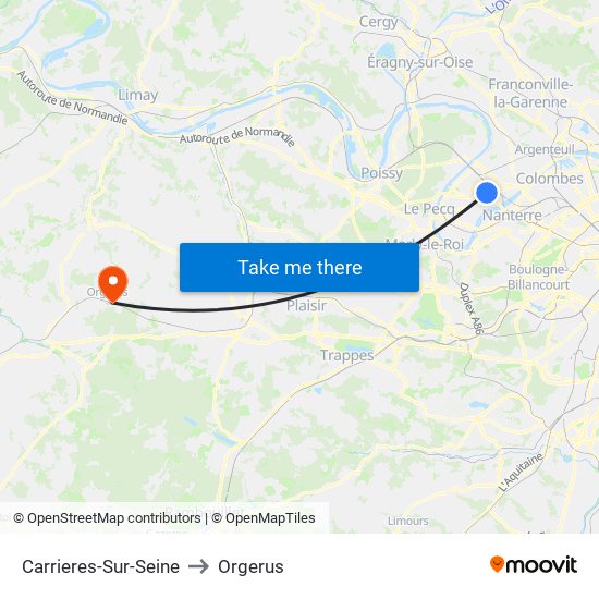 Carrieres-Sur-Seine to Orgerus map