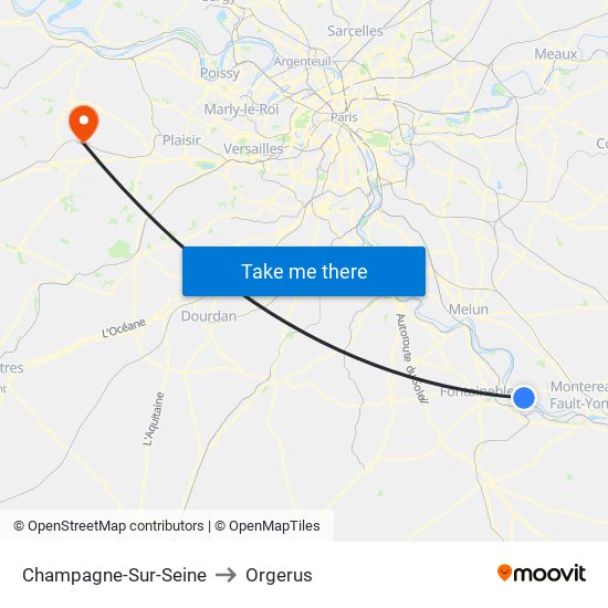 Champagne-Sur-Seine to Orgerus map