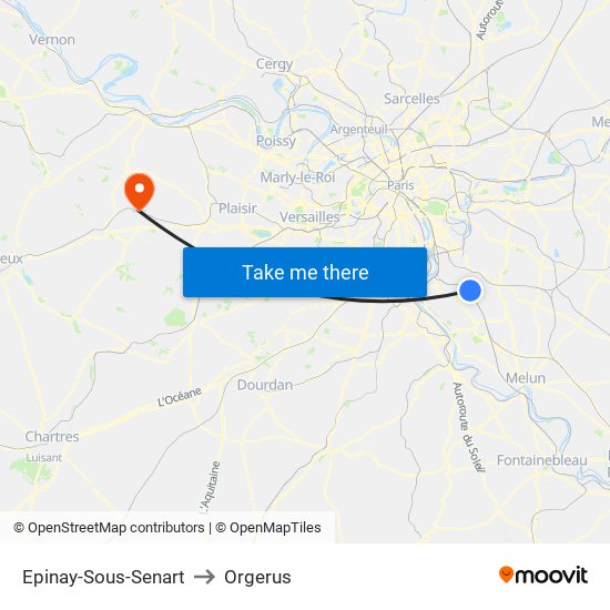 Epinay-Sous-Senart to Orgerus map