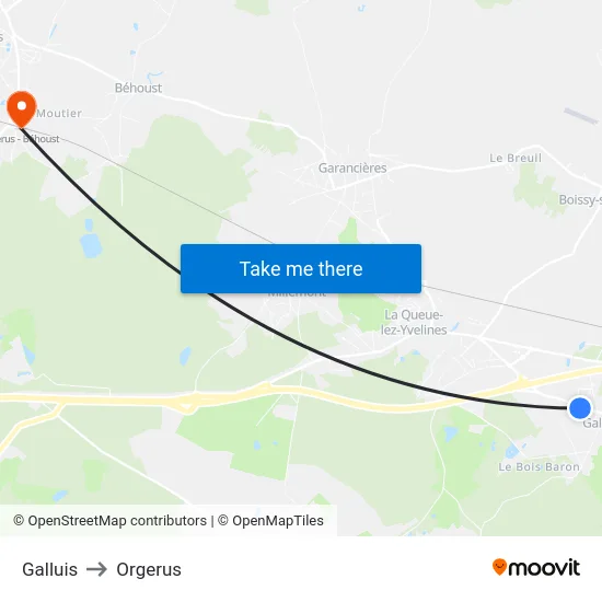Galluis to Orgerus map