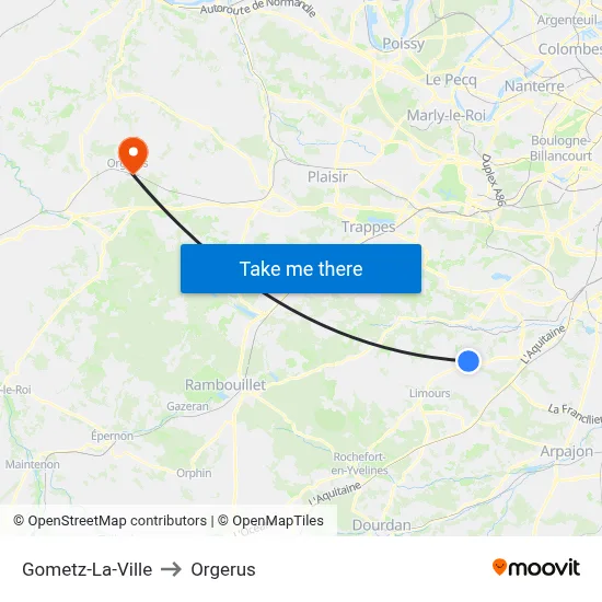 Gometz-La-Ville to Orgerus map