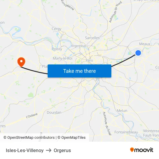 Isles-Les-Villenoy to Orgerus map
