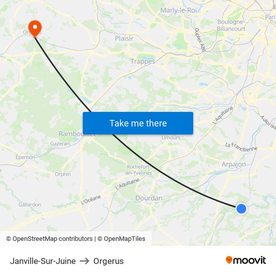 Janville-Sur-Juine to Orgerus map