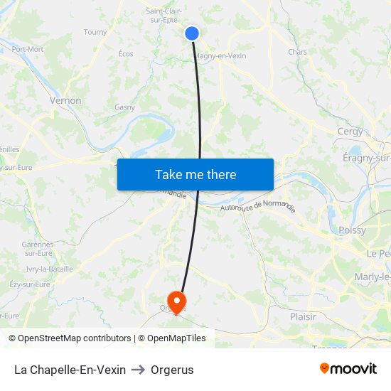 La Chapelle-En-Vexin to Orgerus map