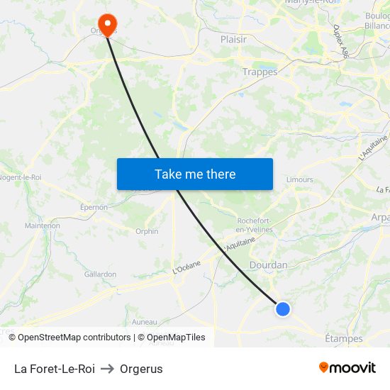 La Foret-Le-Roi to Orgerus map