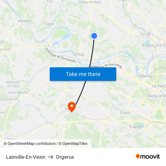 Lainville-En-Vexin to Orgerus map