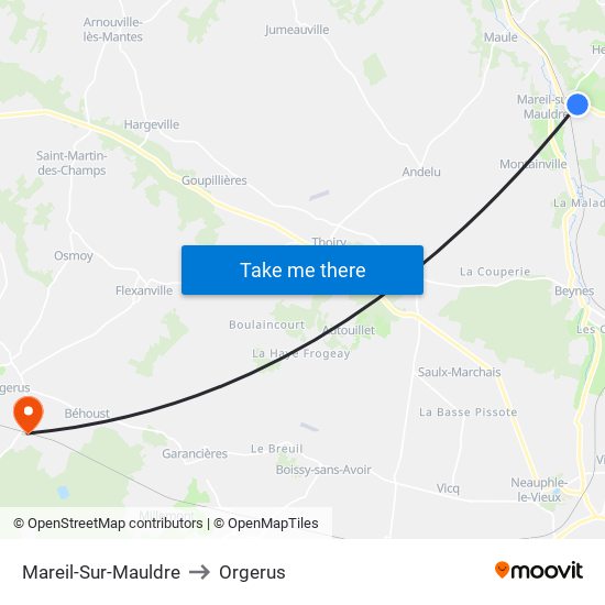 Mareil-Sur-Mauldre to Orgerus map