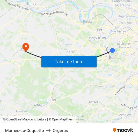 Marnes-La-Coquette to Orgerus map