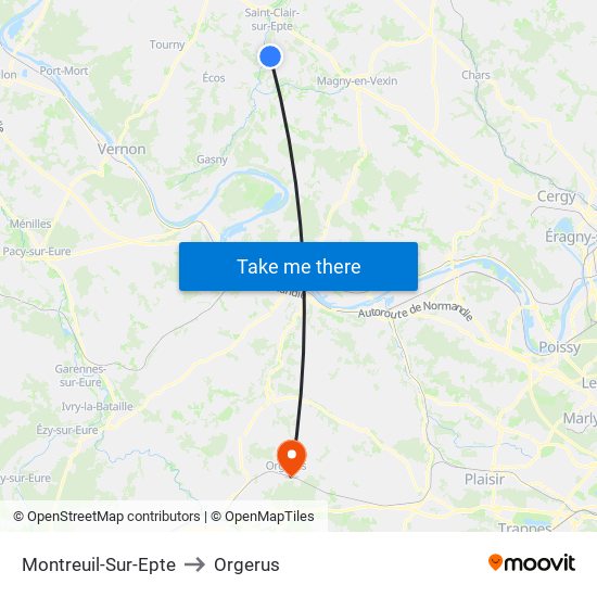Montreuil-Sur-Epte to Orgerus map