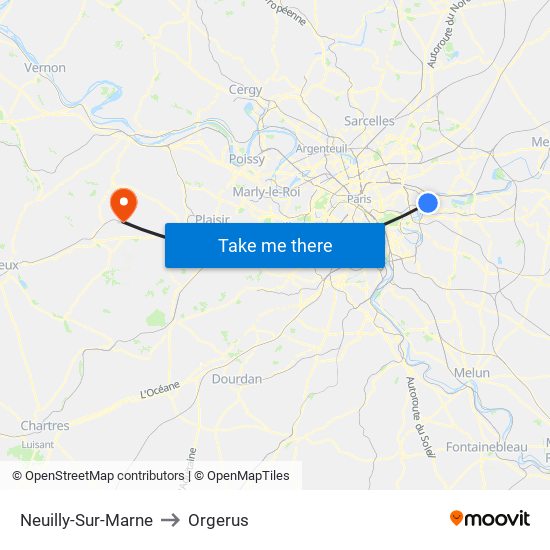 Neuilly-Sur-Marne to Orgerus map