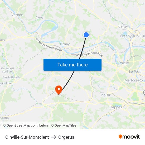 Oinville-Sur-Montcient to Orgerus map