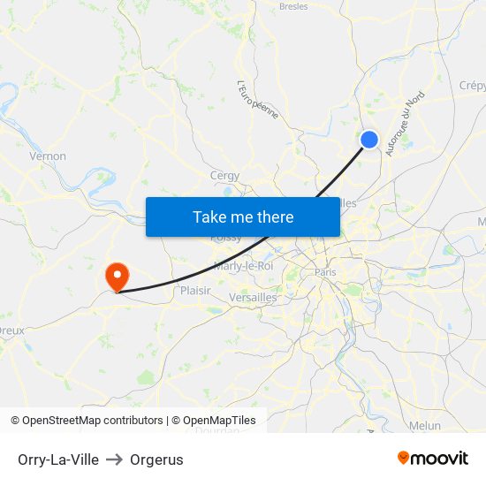 Orry-La-Ville to Orgerus map