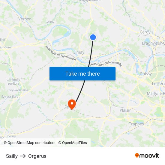Sailly to Orgerus map