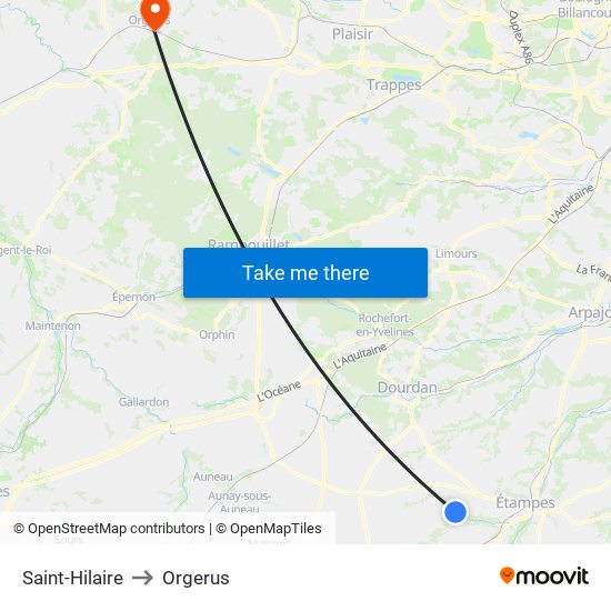 Saint-Hilaire to Orgerus map