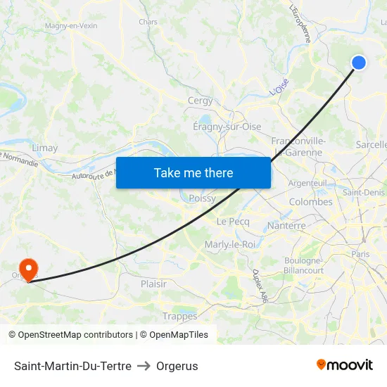 Saint-Martin-Du-Tertre to Orgerus map