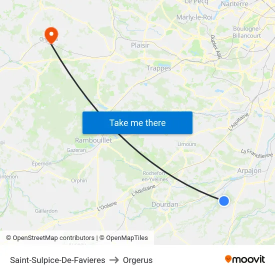 Saint-Sulpice-De-Favieres to Orgerus map