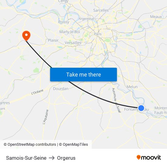 Samois-Sur-Seine to Orgerus map