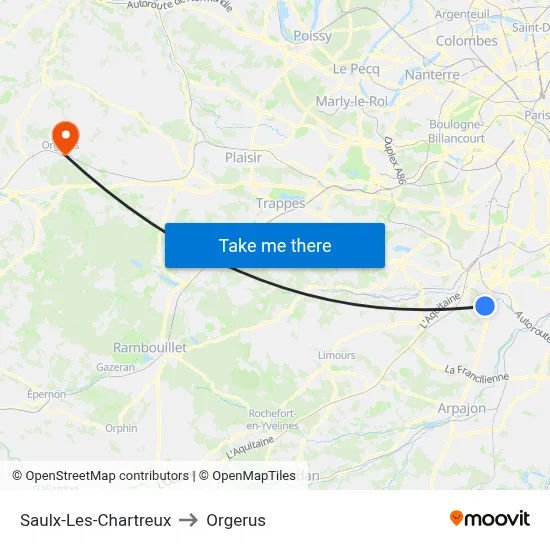 Saulx-Les-Chartreux to Orgerus map