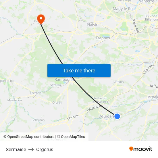 Sermaise to Orgerus map