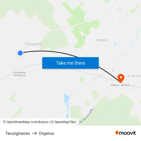Tacoignieres to Orgerus map