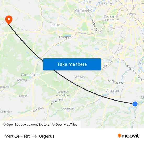 Vert-Le-Petit to Orgerus map