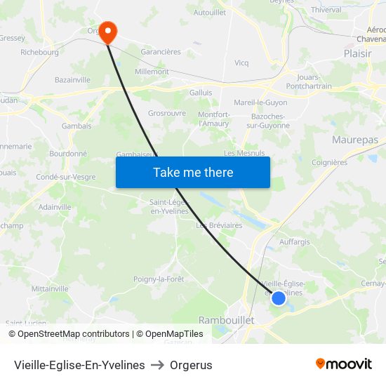 Vieille-Eglise-En-Yvelines to Orgerus map
