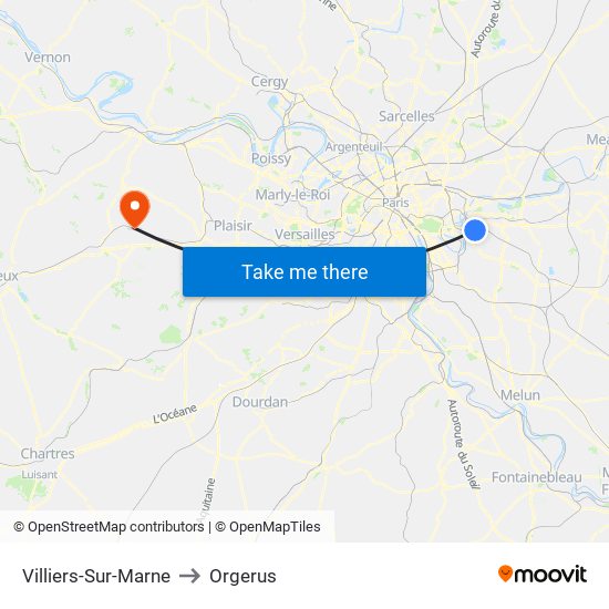 Villiers-Sur-Marne to Orgerus map