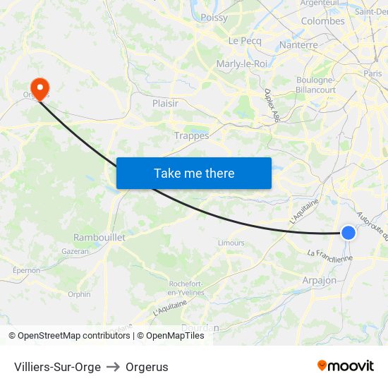 Villiers-Sur-Orge to Orgerus map