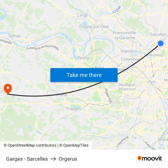 Garges - Sarcelles to Orgerus map