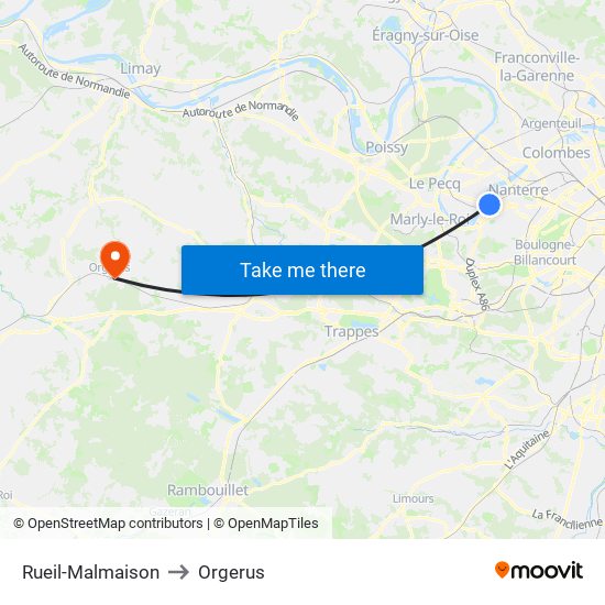 Rueil-Malmaison to Orgerus map