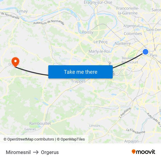 Miromesnil to Orgerus map