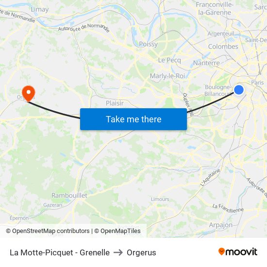 La Motte-Picquet - Grenelle to Orgerus map